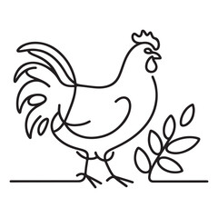 Minimalist Chicken Silhouette Illustration for Farm and Poultry Design