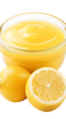 Lemon Curd In Glass Bowl Isolated Photo