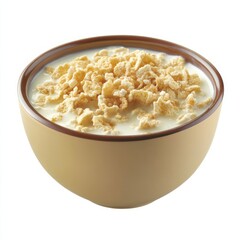 Close-Up Professional Studio Shot of Cereal Bowl with Milk