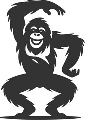 orangutan vector black