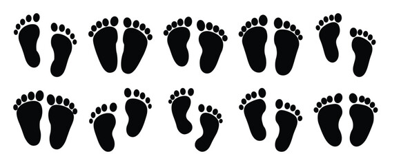 Footprint patterns in black and white creating interesting and different designs
