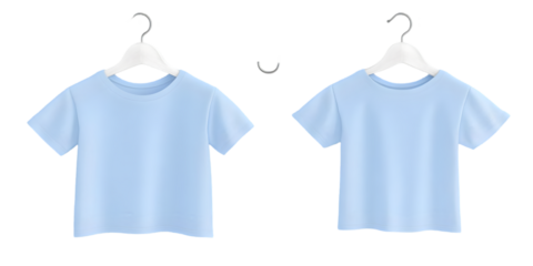 Light Blue T-Shirt Illustration Isolated Background, Mockup