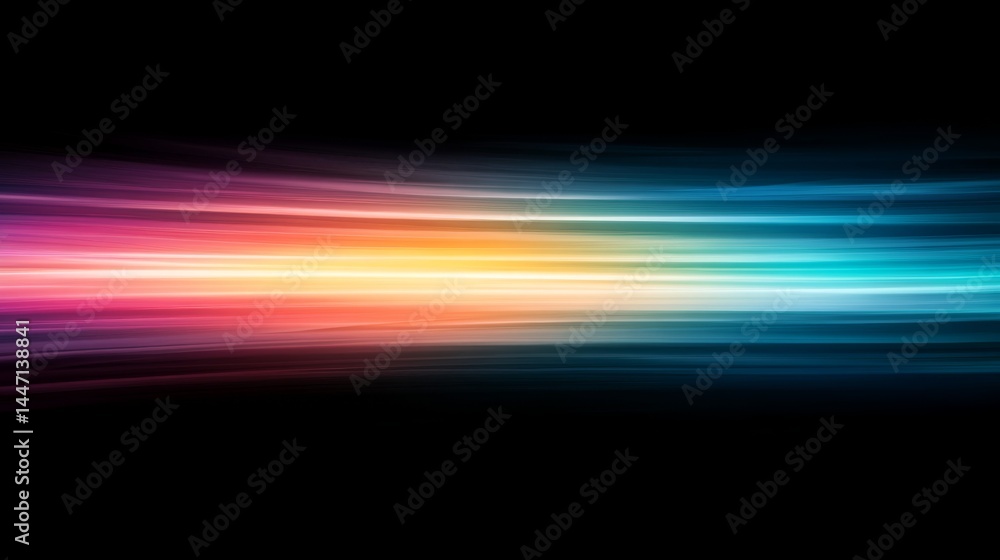 Poster Bold stripes transition from dark blue to neon teal, creating a vibrant abstract design that captivates the viewer. Copy space available for additional text
