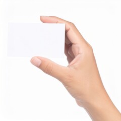 Fototapeta premium Hand Holding Blank Card for Business or Personal Use