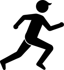 Running Man silhouette logo. Marathon logo black. Speed Running Concept. Running club sports vector