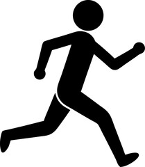 Running Man silhouette logo. Marathon logo black. Speed Running Concept. Running club sports vector