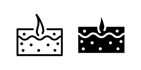 A simple vector icon set depicting epidermis symbols, ideal for skincare and biology designs.