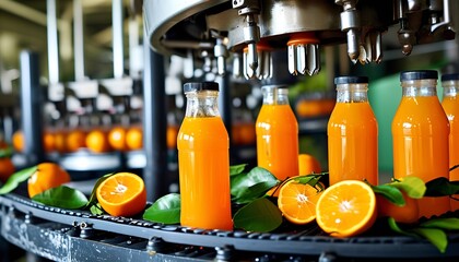 Juice production process factory beverage industry industrial setting close-up freshness and quality assurance