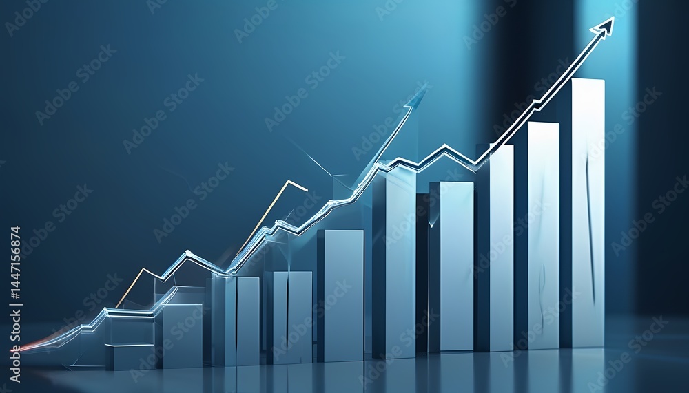 Poster business growth insights analyzing financial trends in a digital environment with graphical data rep