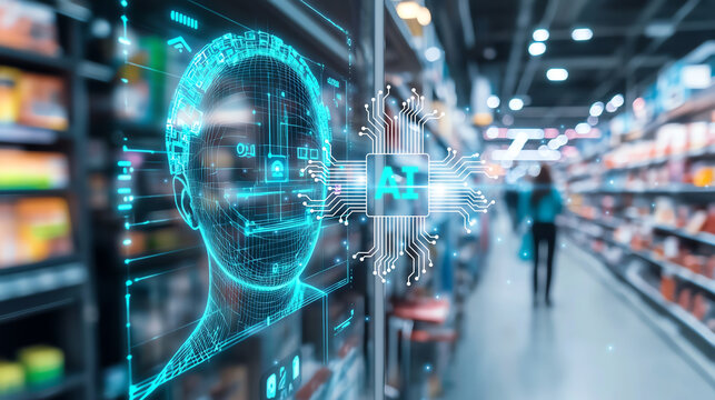 AI-powered camera detecting customer behavior in retail store