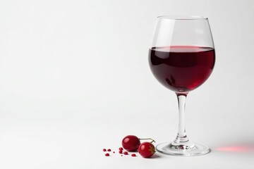 Rich red wine in a glass, crisp white backdrop, liquid, red liquid