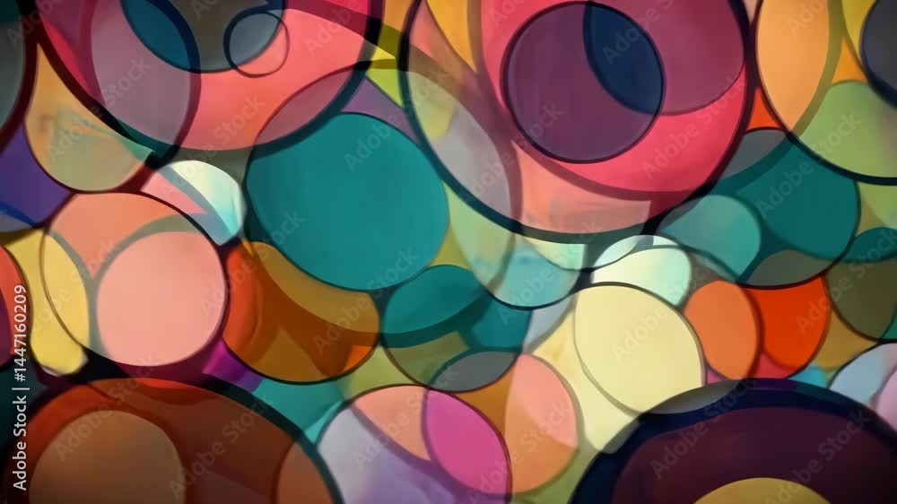 Aufkleber vibrant stained glass transition with colorful abstract circles and patterns