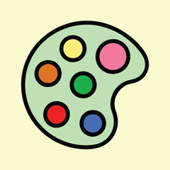Fototapeta premium A colorful artist's palette with various paint colors for creative expression