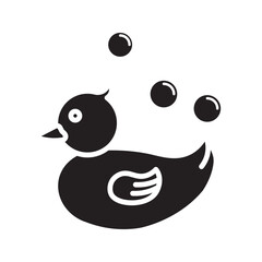 Rubber ducky icon on white background