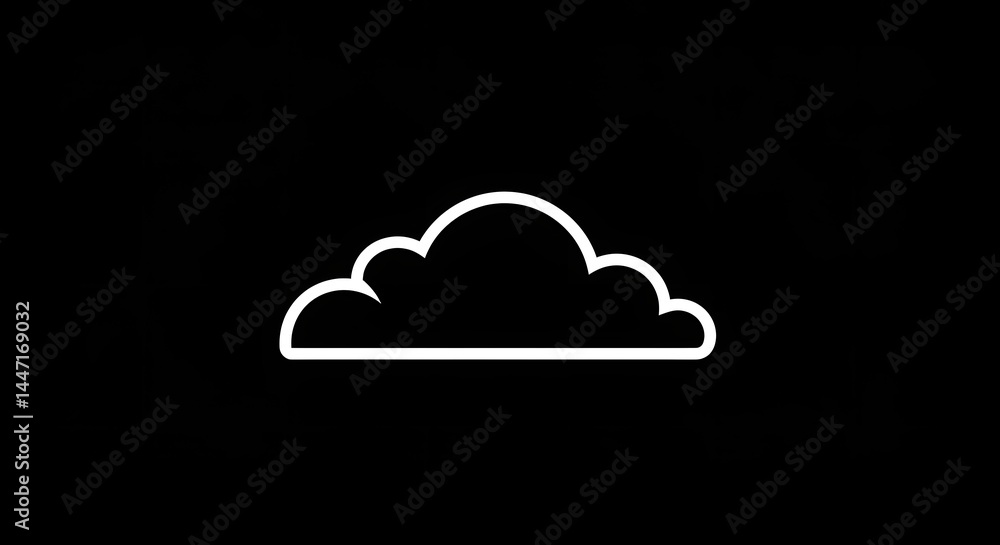 Aufkleber simple white cloud icon weather app design element minimalist graphic sky symbol cloud computing log