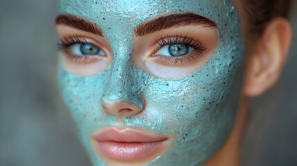 Woman with a facial mask
