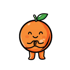 Vector illustration of cute cartoon orange pose 2