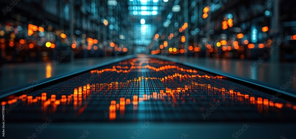 Poster data visualization: abstract stock market display