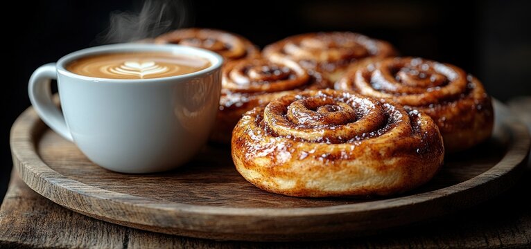 Warm Cinnamon Rolls and Latte: A Perfect Morning Treat