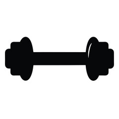 A black solid dumbbell for vector fitness training and weight lifting exercise