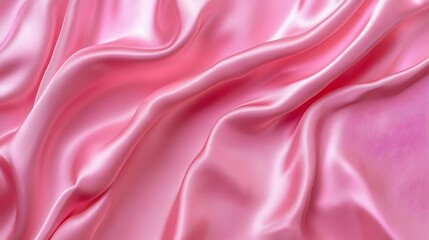 Obraz premium Soft pink silk fabric with elegant, flowing waves and drapes.