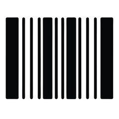 Symbolic representation of a standard barcode vector with black bars and white spaces