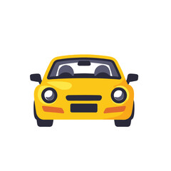 Fototapeta premium Illustration of a Yellow Convertible Car Front View_Automotive Design_Transportation Graphics_Modern Vehicle_Car Enthusiast Image_Road Trip Ready