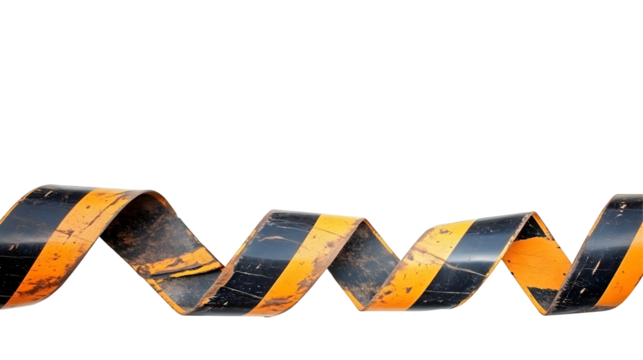 Orange and Black Spiral Ribbon Isolated Transparent Background Illustration
