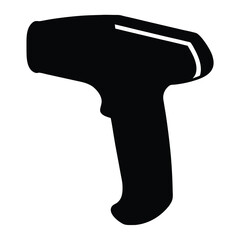 Stylized Black and White Barcode vector Scanner Silhouette for Retail Use