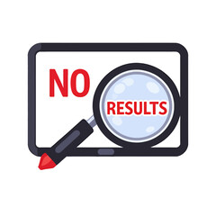 No Results Found Concept Illustration_ Magnifying Glass on Tablet Displaying Empty Search_ Finding Nothing Online_ Search Query Returned Zero Matches