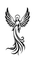 minimalist angel figure with outstretched wings