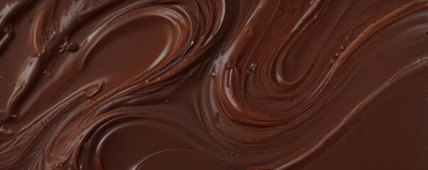 Abstract swirls of dark chocolate, rich texture, glossy finish, texture, illustration