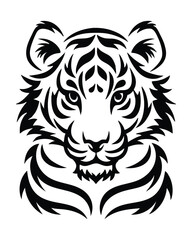 tribal art style tiger face vector illustration