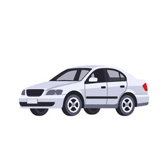 Fototapeta premium White Sedan Car Illustration_Modern Vehicle Design_Automotive Graphics_Transportation Icon_Clean and Simple Car Image_Ideal for Web and Print Design Projects