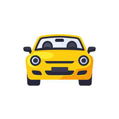 Obraz premium Yellow Convertible Car Illustration_Front View of a Sporty Automobile_Ideal for Automotive Designs and Transportation Graphics_Vibrant and Eye Catching