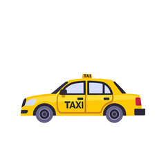 Obraz premium Yellow Taxi Cab Vector Illustration_Transportation Icon_City Vehicle for Hire_Taxi Service Design_Urban Mobility_Travel and Tourism_Public Transport_Get a Ride Now_Car Rental