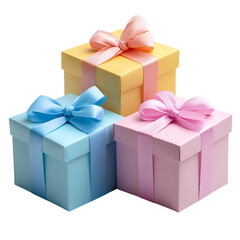 Obraz premium Pastel Gift Boxes with Bows a Festive Surprise,