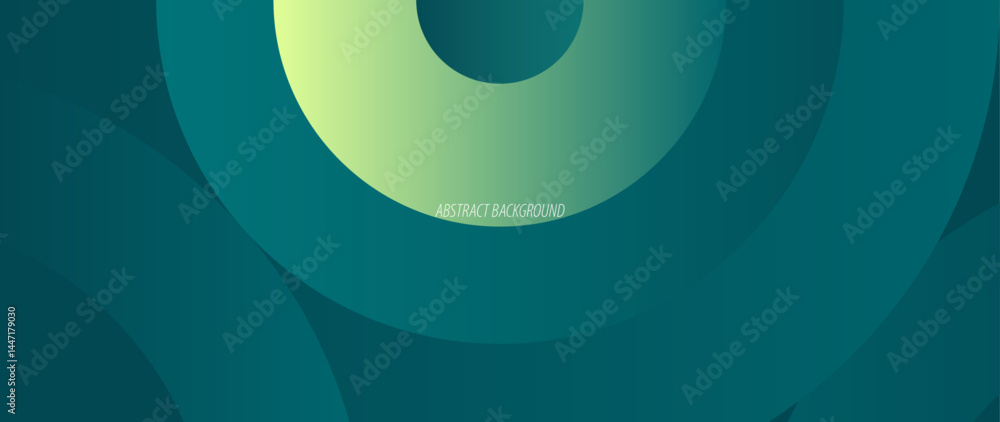 Poster Abstract background with overlapping and randomly arranged curved patterns in a green gradation color.
