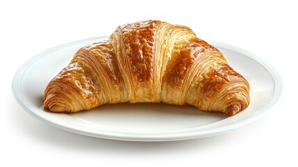 Freshly baked croissant on a plate