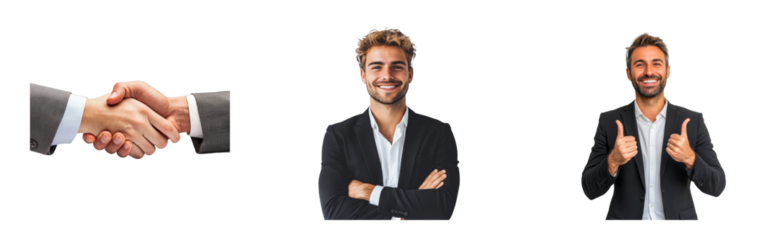 Professional people agreement, confidence and success. cut out transparent