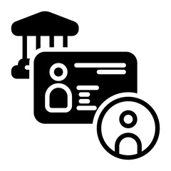 ID card icon, glyph icon style