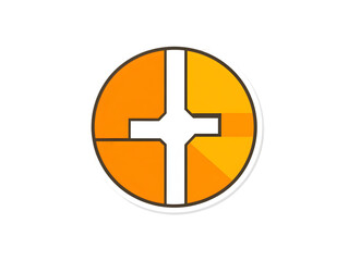 Obraz premium Orange Plus Icon Graphic Design Illustration