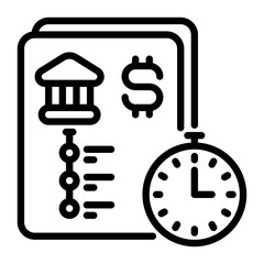 Time icon, line icon style