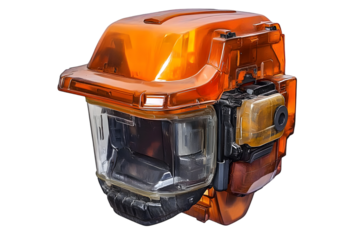 Orange Transparent Safety Helmet Illustration Isolated Background