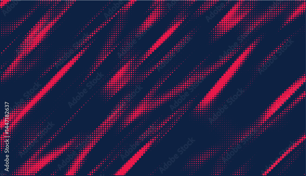 Aufkleber halftone dots red and blue color pattern gradient grunge texture background. vector illustration