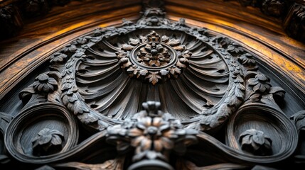 Fototapeta premium Ornate Wood Carving Detail