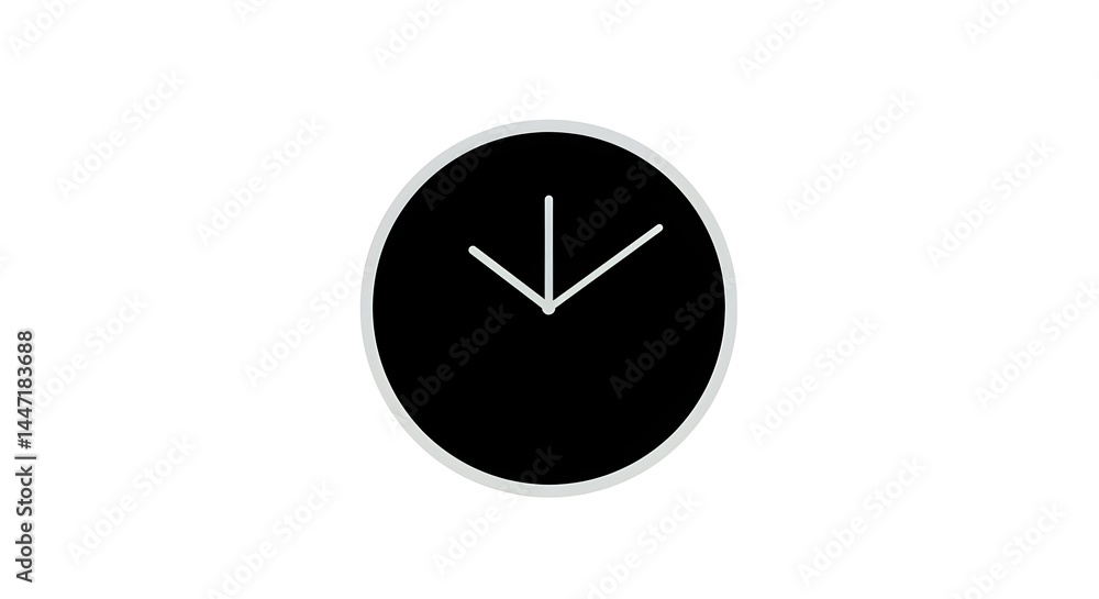 Poster simple black clock minimalist design time minimal interface