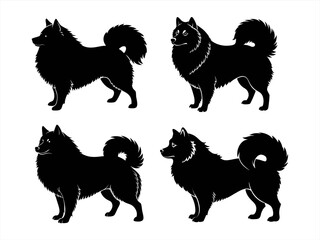 samoyed sihouette black vector bundle