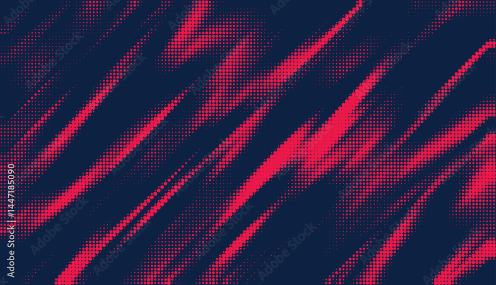 Aufkleber halftone dots red and blue color pattern gradient grunge texture background. vector illustration