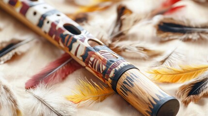 Naklejka premium Native American flute isolated on white background